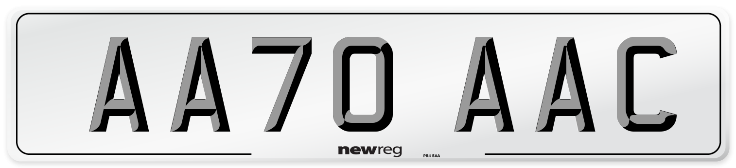 AA70 AAC Number Plate from New Reg